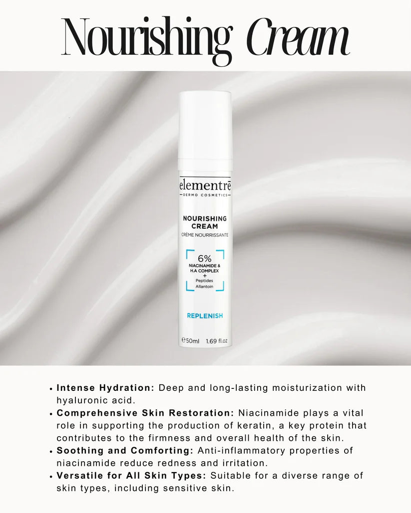 Elementre Nourishing Cream - 6% Niacinamide & Hyaluronic Acid (50ml)