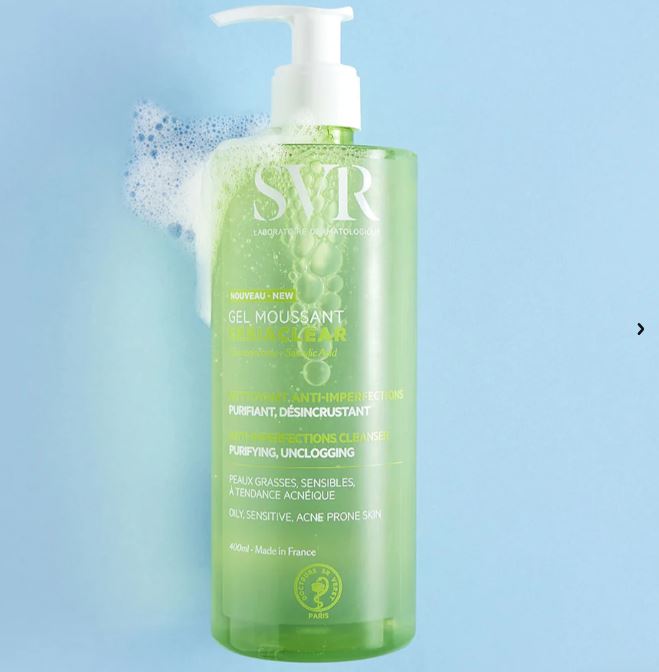 SVR SEBIACLEAR Gel Moussant Wash-Off Gel (Face + Body) - Oily & Blemish Prone Skin (400ml)