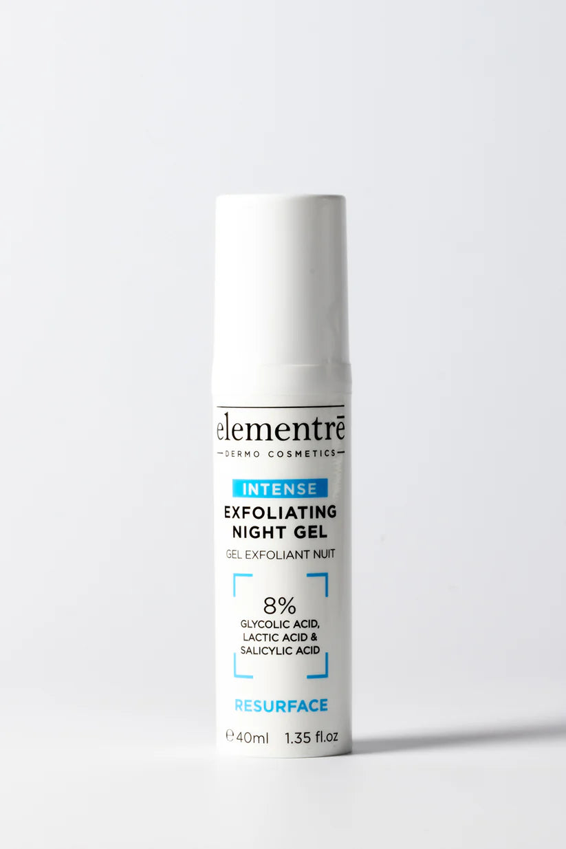 Elementre Exfoliating Night Gel - 8% Glycolic, Lactic, Salicylic Acids (40ml)