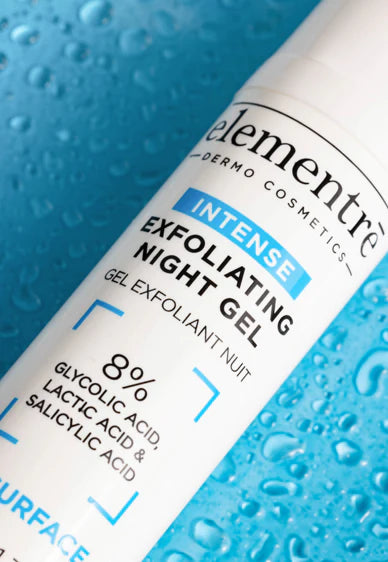 Elementre Exfoliating Night Gel - 8% Glycolic, Lactic, Salicylic Acids (40ml)
