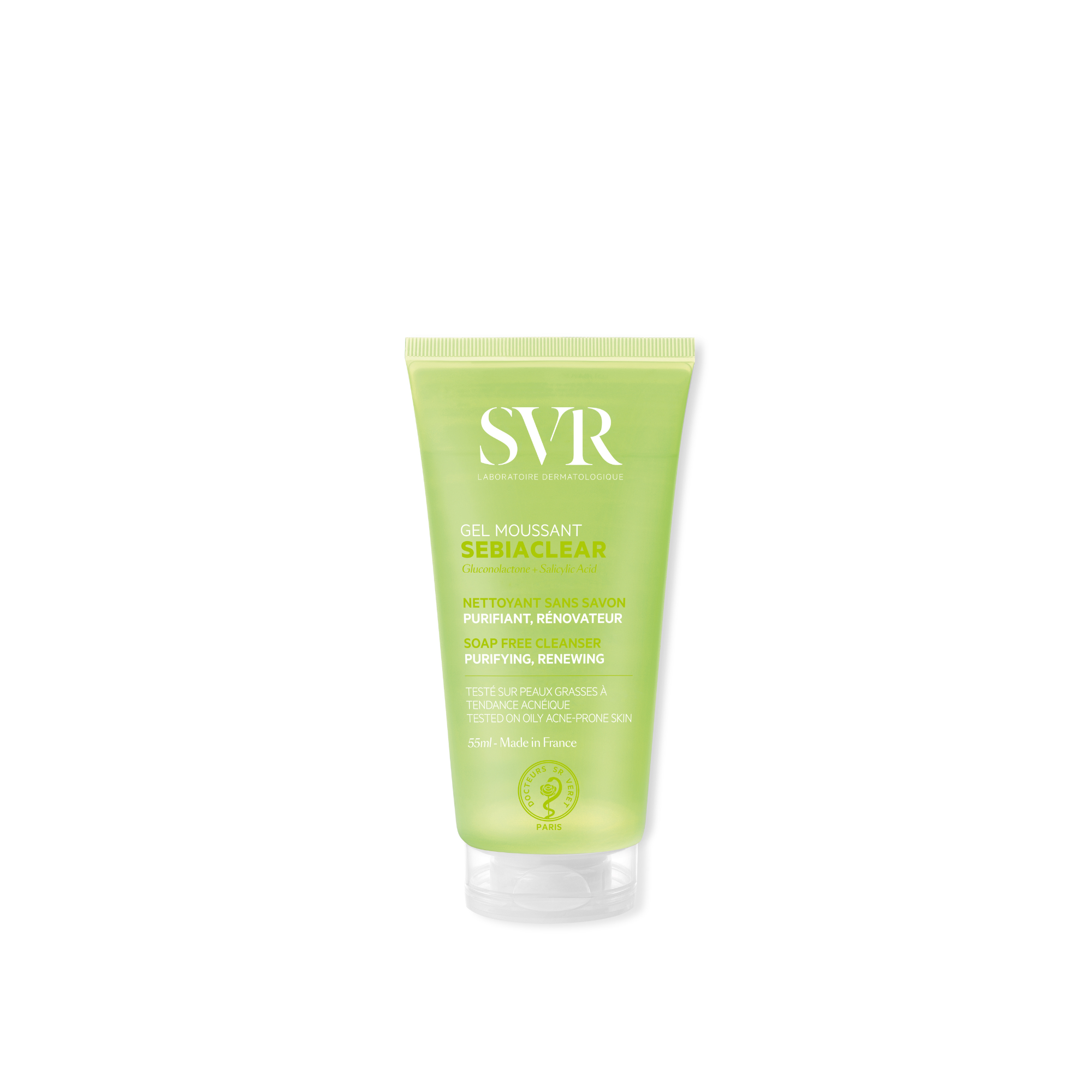 SVR SEBIACLEAR Gel Moussant Wash-Off Gel (Face + Body) - Oily & Blemish Prone Skin 100ml