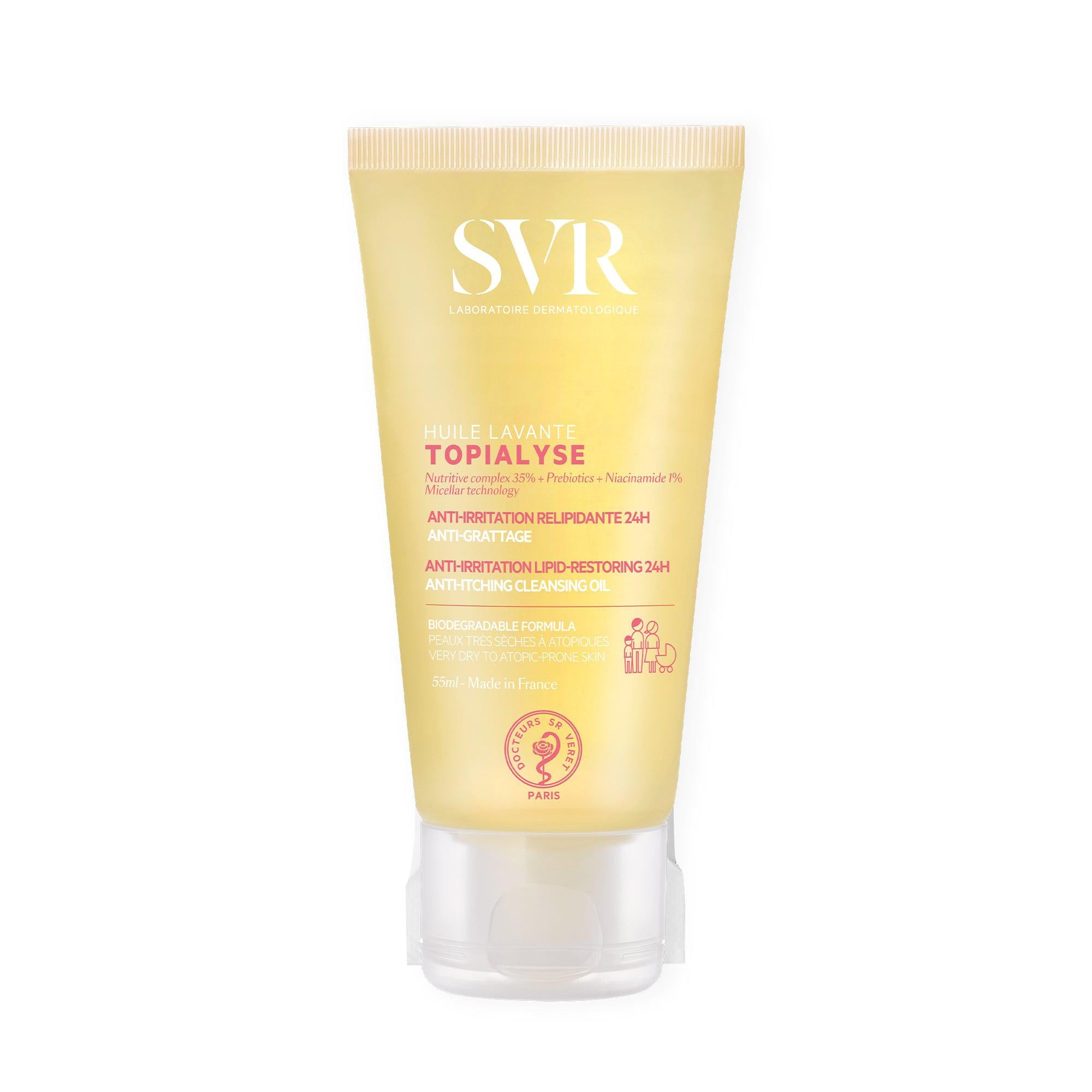 SVR TOPIALYSE Face & Body Emulsifying Micellar Oil Wash - Travel Size (55ml)